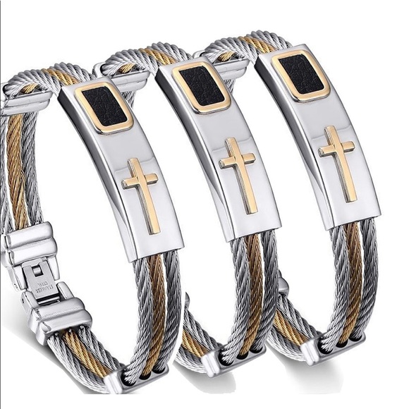 🆕Stainless steel gold silver black Bracelet NEW - Picture 2 of 2